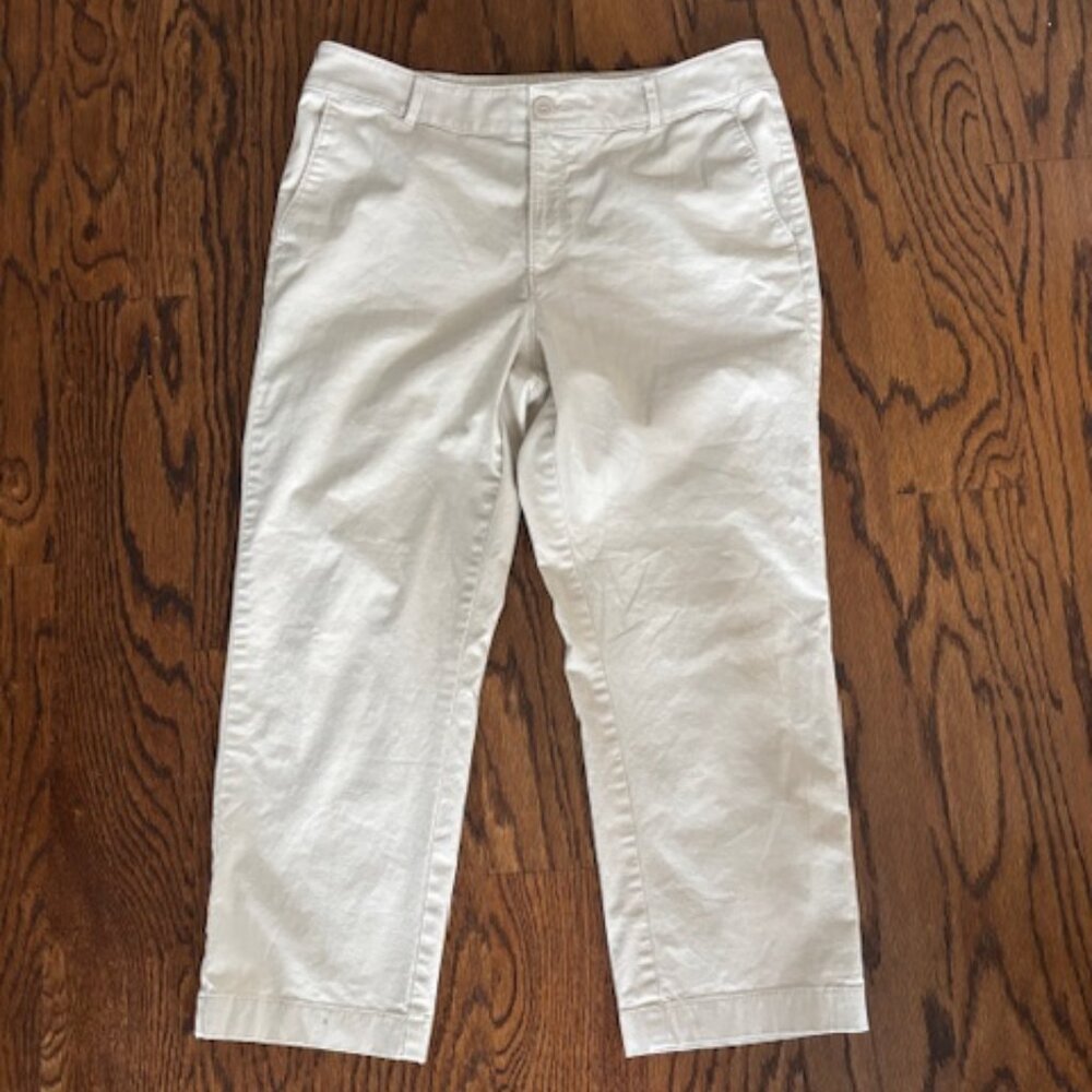 Loft Outlet Cropped Cotton Twill Pants Monroe Straight 12